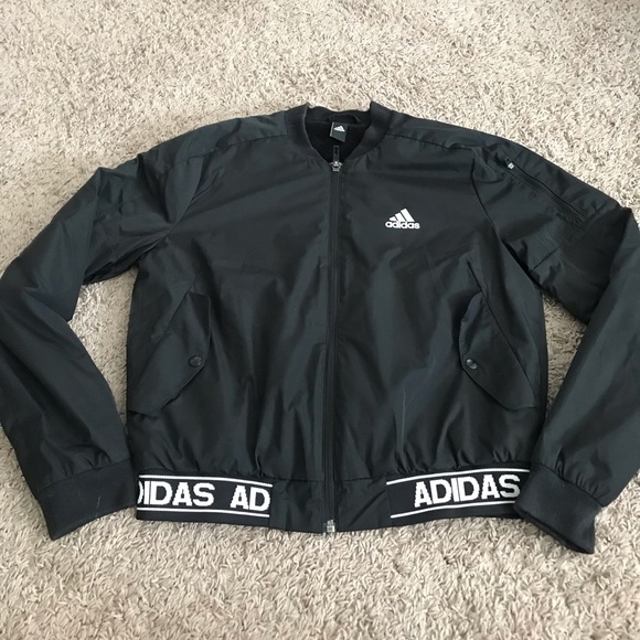 adidas black and white bomber jacket